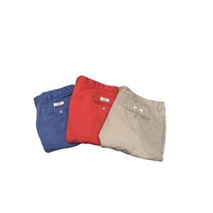 Lot 3 Vintage Polo Ralph Lauren Tyler Shorts  40 Red Khaki Blue Chino Excellent